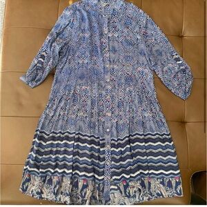 Bl^nk London Geometric Blue Dress Small